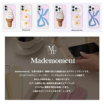 M.M.M商品 Amazon.co.jp: Mademoment iPhone 16 ケース グロッシーミラー